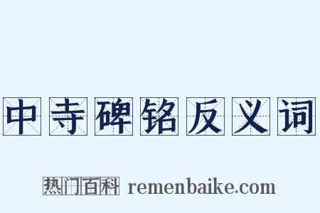 中寺碑铭反义词是什么意思的图片